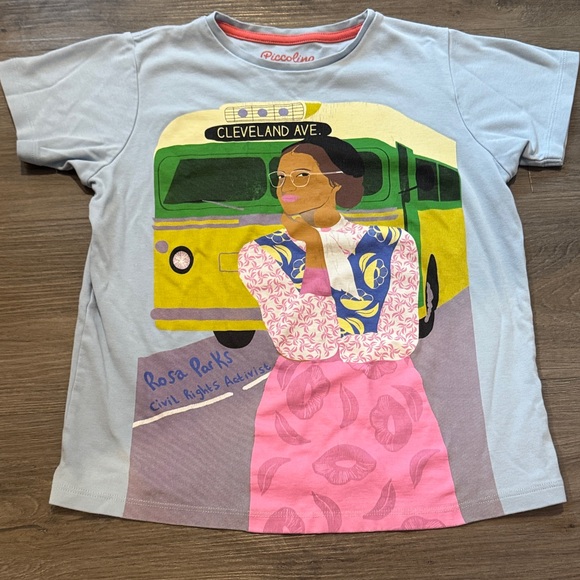 Piccolina Rosa Parks Graphic T-Shirt - Blue and Pink - Picture 1 of 3